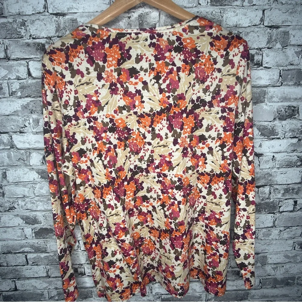 EUC Croft & Barrow Multicolor Floral Blouse Size 1X - Picture 8 of 16
